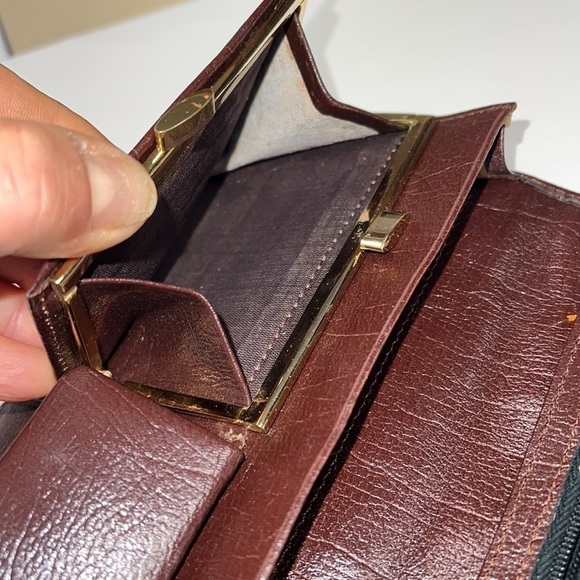 Vintage Beaded and Leather Long Clutch Bag Wallet - Picture 10 of 15